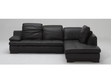 1052 Bonded Leather Espresso Leather Sectional Sofa