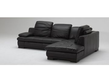 1052 Bonded Leather Espresso Leather Sectional Sofa