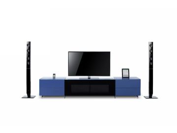 Smartbase iPhone or iPad Dock Slot Modern Glass Entertainment Center