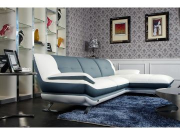 K8446 Modern White Eco-Leather Sectional Sofa