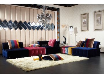 Dubai - Contemporary Multicolored Fabric Modular Sectional Sofa