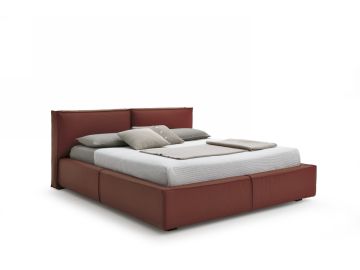 Charme Red Leather Bed Made In Italy