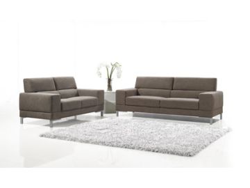 Brown Fabric Modern Sofa Set 