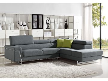 Darby Modern Grey Fabric Sectional Sofa Set