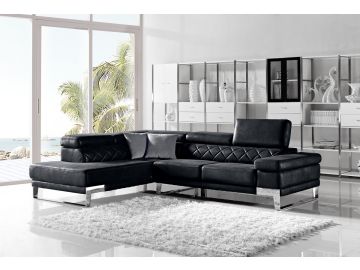 Arden Modern Black Fabric Sectional Sofa