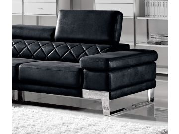 Arden Modern Black Fabric Sectional Sofa