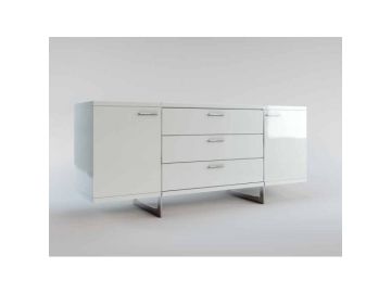 Modloft Greenwich Modern White Lacquer Buffet