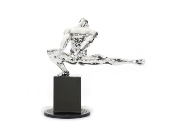 Modern Silver Gymnast-A Polyresin Sculpture