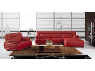 BO3929A Modern red leather sectional sofa