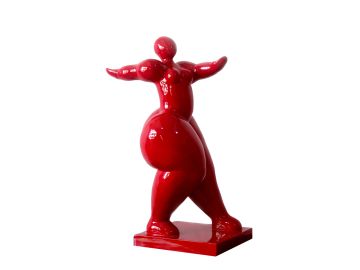 Modern Red Voluptuous Polyresin Sculpture
