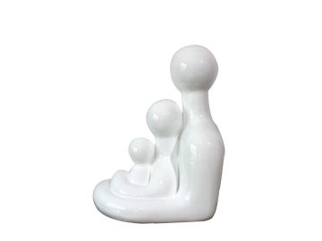 Modern White Family Polyresin Sculpture
