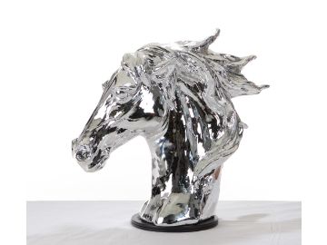SZ0002 Modern Silver Horse Head Sculpture