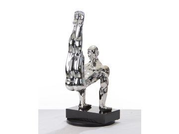 SZ0173 Modern Silver Gymnast-B Sculpture
