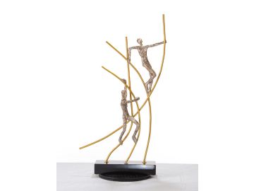 SZ0238 Modern Bronze Acrobats-Poles Sculpture