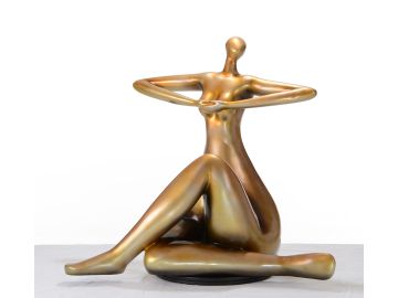 SZ0395 Modern Gold Lady Yoga Sculpture