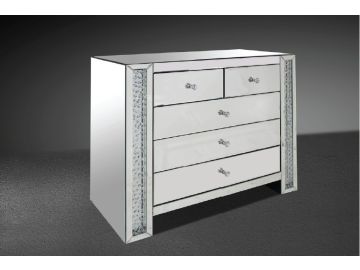Glimmer Transitonal Mirrored Dresser w/ Artificial Crystals