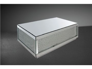Glimmer Transitonal Mirrored Coffee Table w/ Artificial Crystals