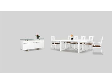 Thor Modern White Glossy Extendable Dining Table