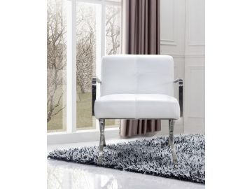 Delano Modern White Leather Lounge Chair