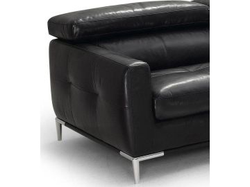 940 Modern Black Italian Leather Sofa Set