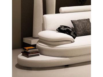 954 Contemporary White Italian Leather Sectional Sofa 