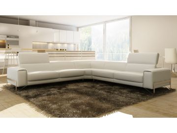 Divani Casa Cobana Modern White Italian Leather Sectional Sofa