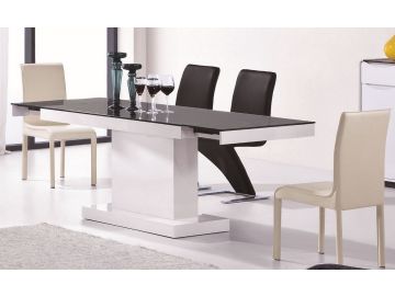 2016 Modern White and Black Extendable Dining Table