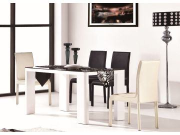 2018 Modern White and Black Dining Table