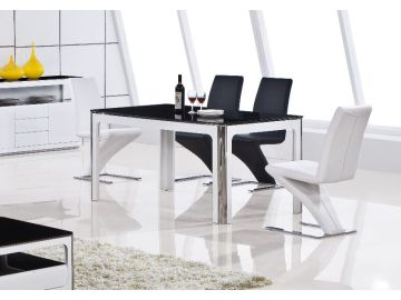 2068 Modern White and Black Dining Table