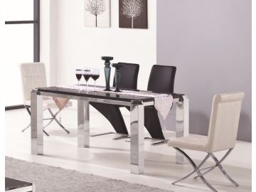 2303 Modern Stainless Steel and Marble Dining Table