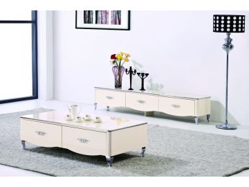 2603 Transitional Glossy TV Stand
