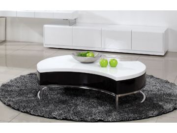 4G068 Modern Black and White Round Coffee Table