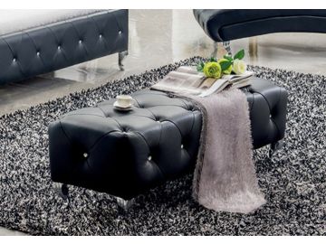 B9039 Modern Black Leatherette Bench