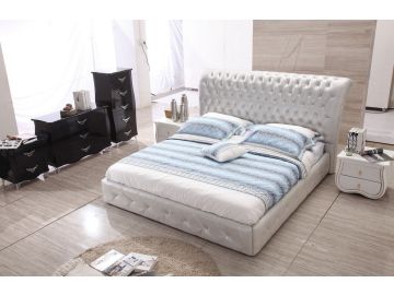 BL9054 Modern Silver Leatherette Bed