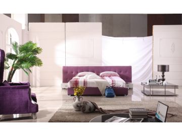 BL9056 Modern Purple Leatherette Bed