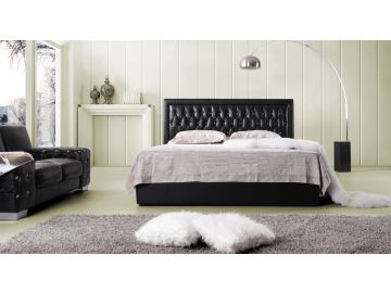 C023 Modern Black Leatherette Bed