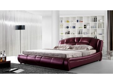 C026 Modern Red Leatherette Bed