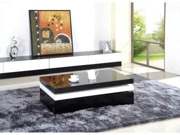 YA376 Modern Black and White Coffee Table