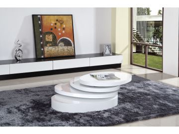 YA379 Modern White Round Coffee Table