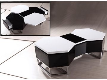 YA617 Modern Black and White Coffee Table