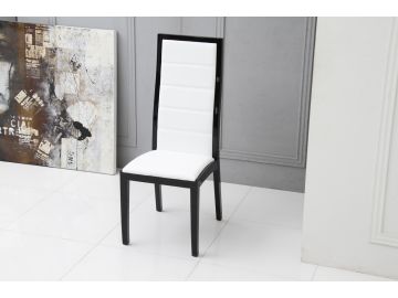 9007 Contemporary White Glossy Leather Dining Chair