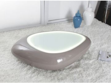 1156CT Contemporary Grey Coffee Table w/ Glass Top