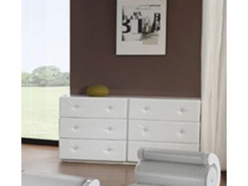 Melody Modern White Leatherette Dresser