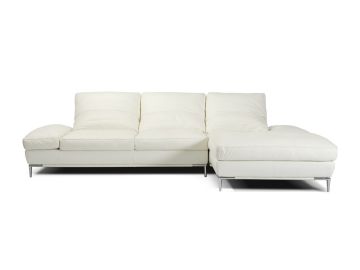 Dahlia Modern White Leather Sectional Sofa