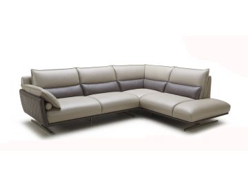 Marigold Modern Full Leather Sectional Sofa