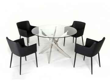 Spark Modern Clear Glass Circular Dining Table