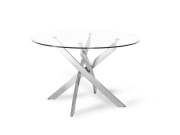Spark Modern Clear Glass Circular Dining Table