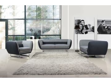 Vietta Modern Grey 2-Tone Fabric Sofa Set