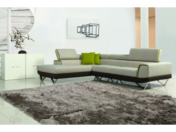 Amy Modern Fabric Sectional Sofa w/ Retractable Headrests