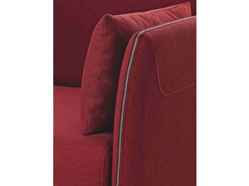Davenport Mid-Century Red Fabric Lounge Chair